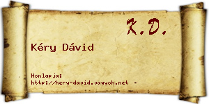 Kéry Dávid névjegykártya