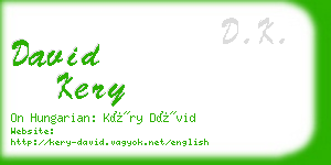 david kery business card